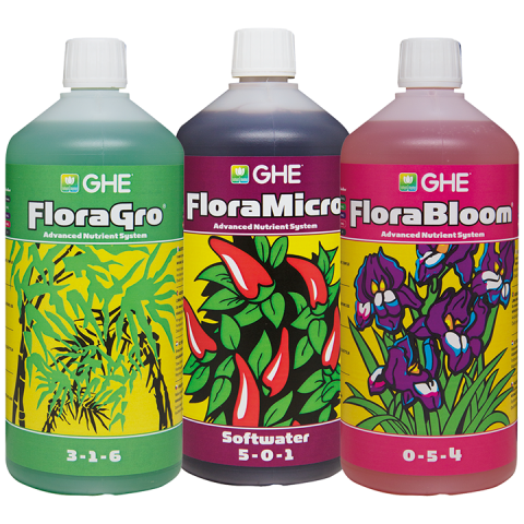 Flora Series 3-х компонентна система добрив для гідропоніки
